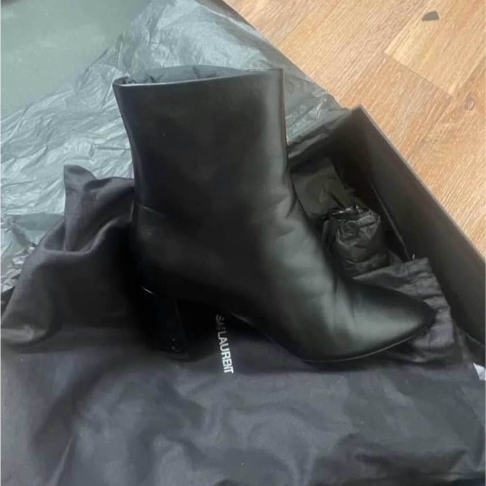 Saint Laurent Black Heeled Boots - Picture 3 of 6